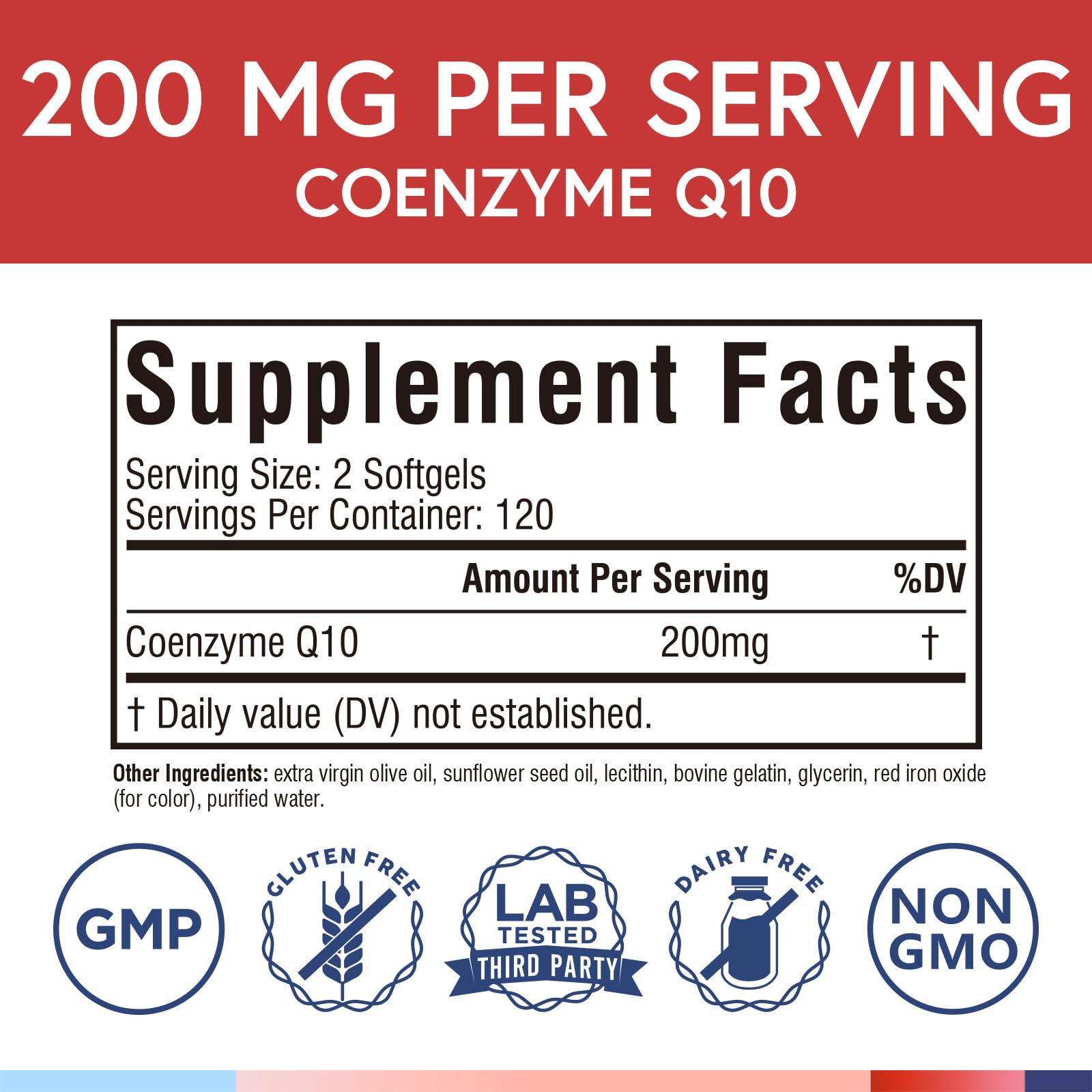 Terranics CoQ10 200mg softgels bottle