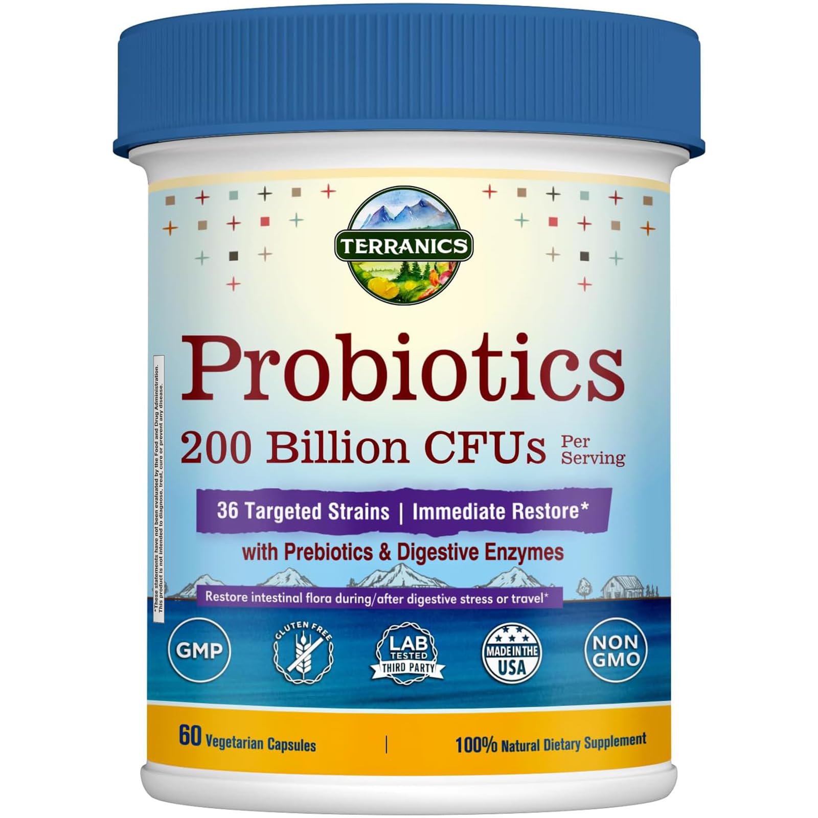 Terranics Daily Probiotics bottle and packaging