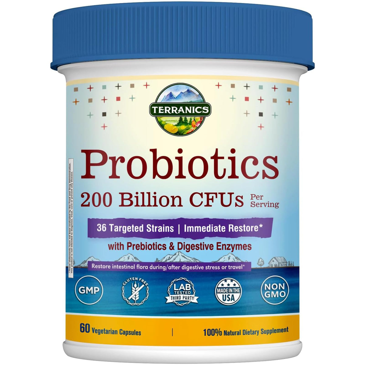 Terranics Daily Probiotics bottle and packaging