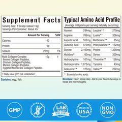 Unflavored collagen powder dissolving in water