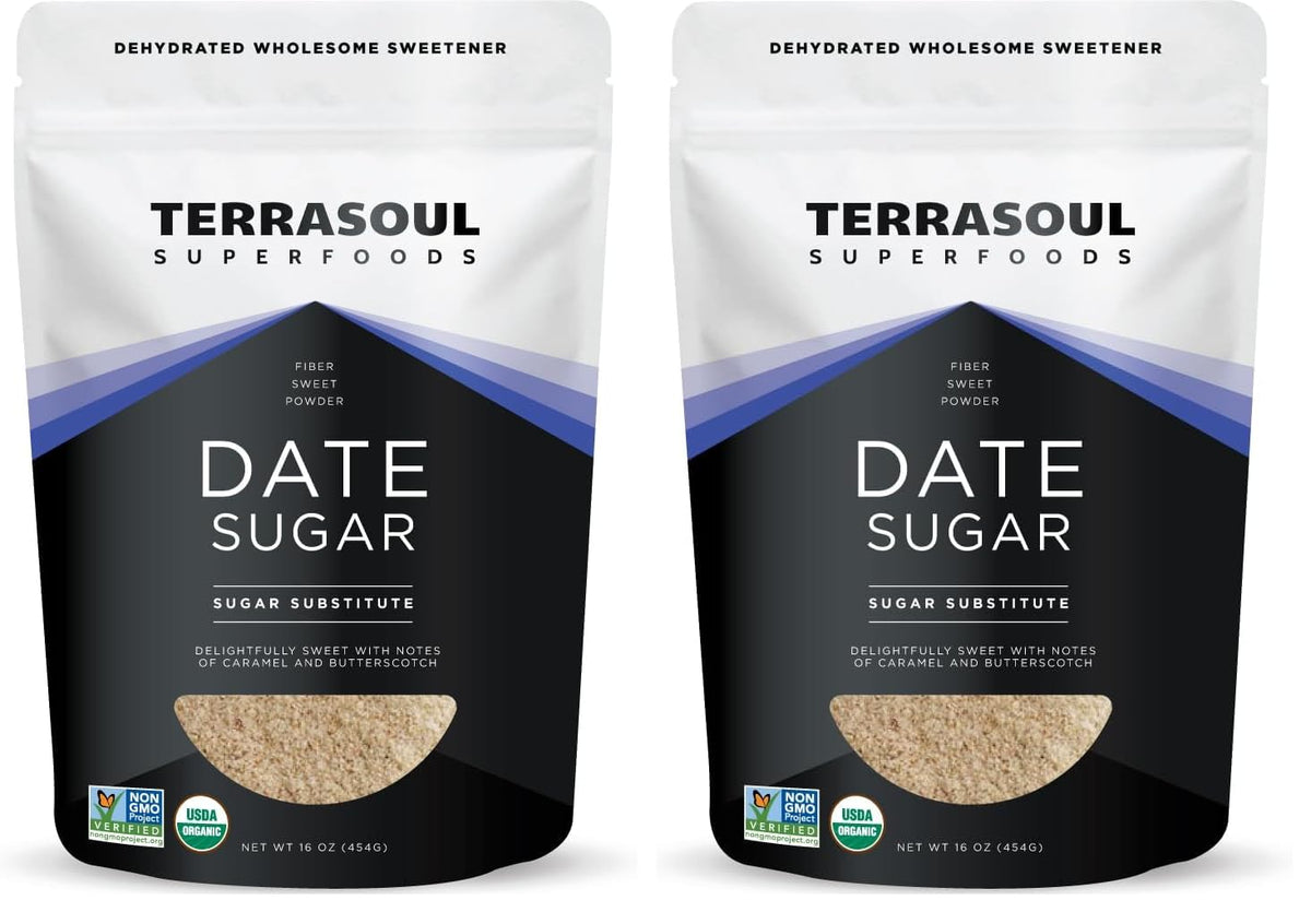 Terrasoul Organic Date Sugar 1 lb pack (2-pack) – product hero image