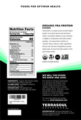 Terrasoul Organic Pea Protein sealable pouch highlighting freshness and storage simplicity.