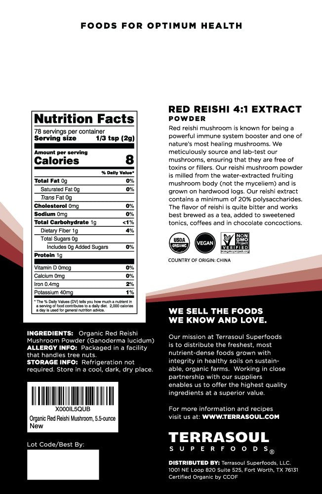 Terrasoul Organic Reishi 4:1 extract pouch front