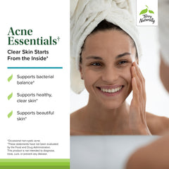 Assorted capsules representing the Acne Essentials supplement