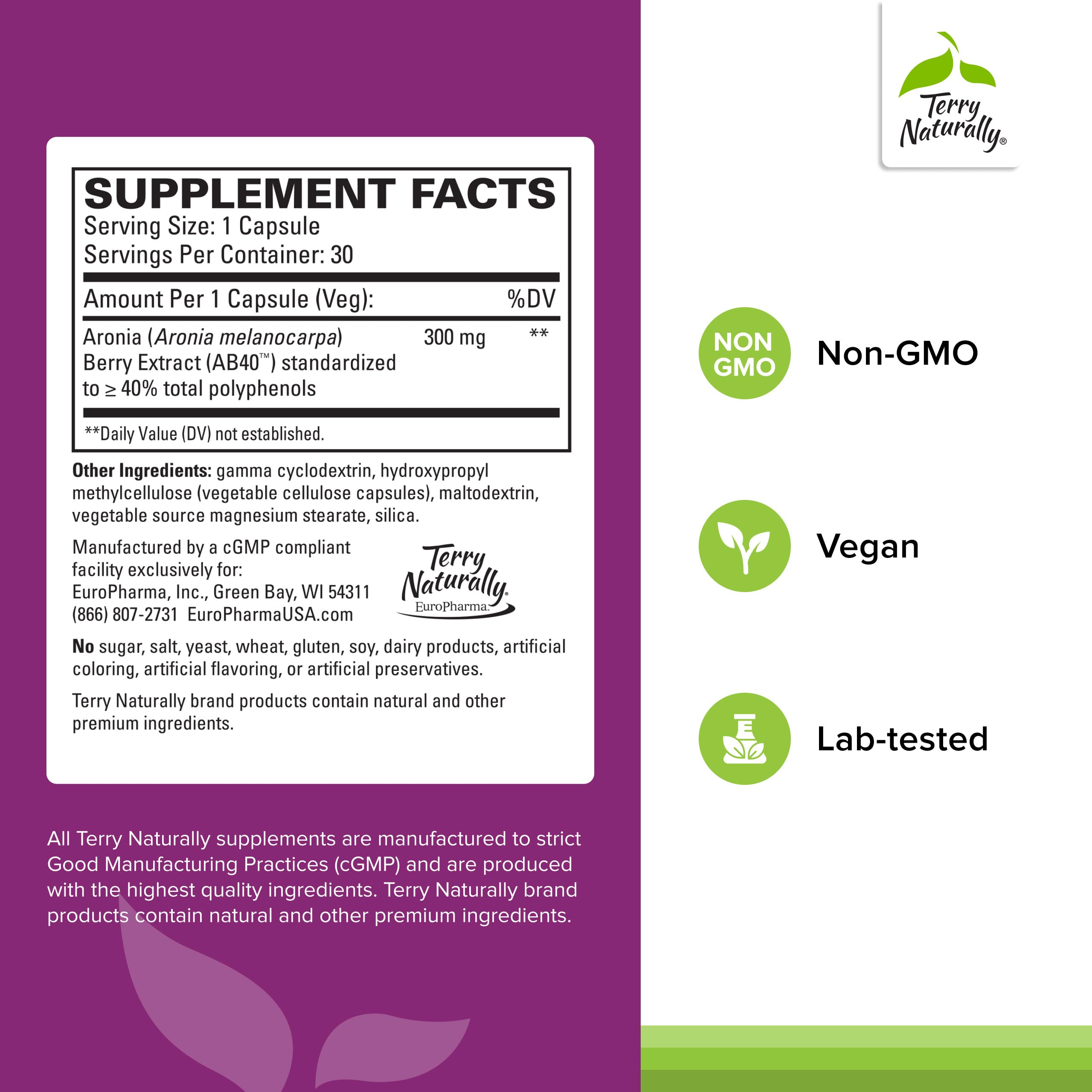 Aronia Berry 300 capsules package front shot
