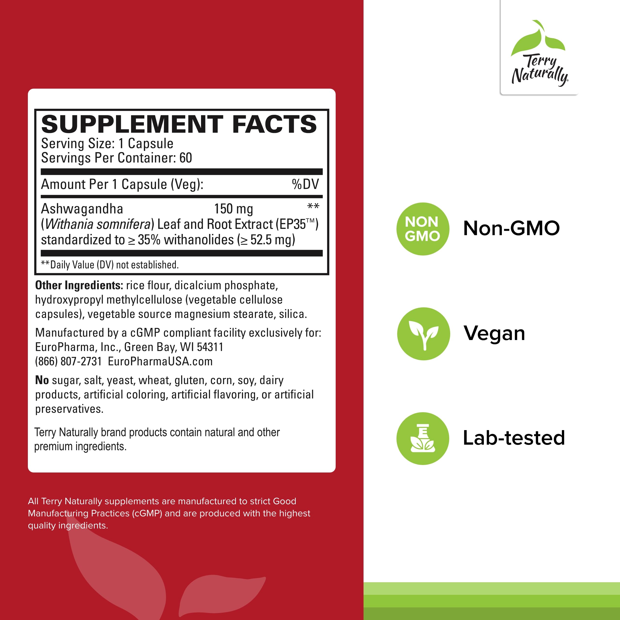 Ashwagandha EP35 capsules close-up