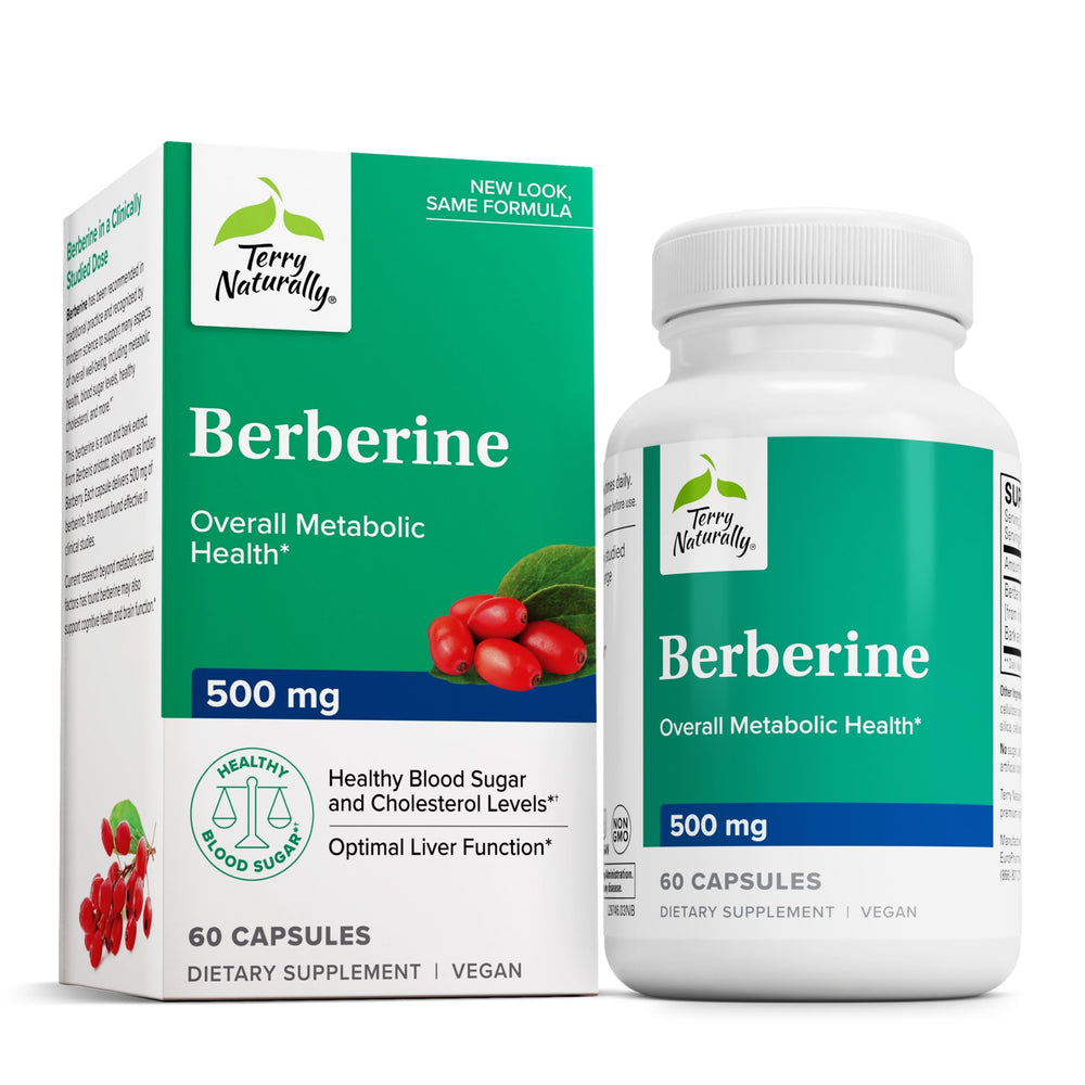 Terry Naturally Berberine bottle with 60 capsules