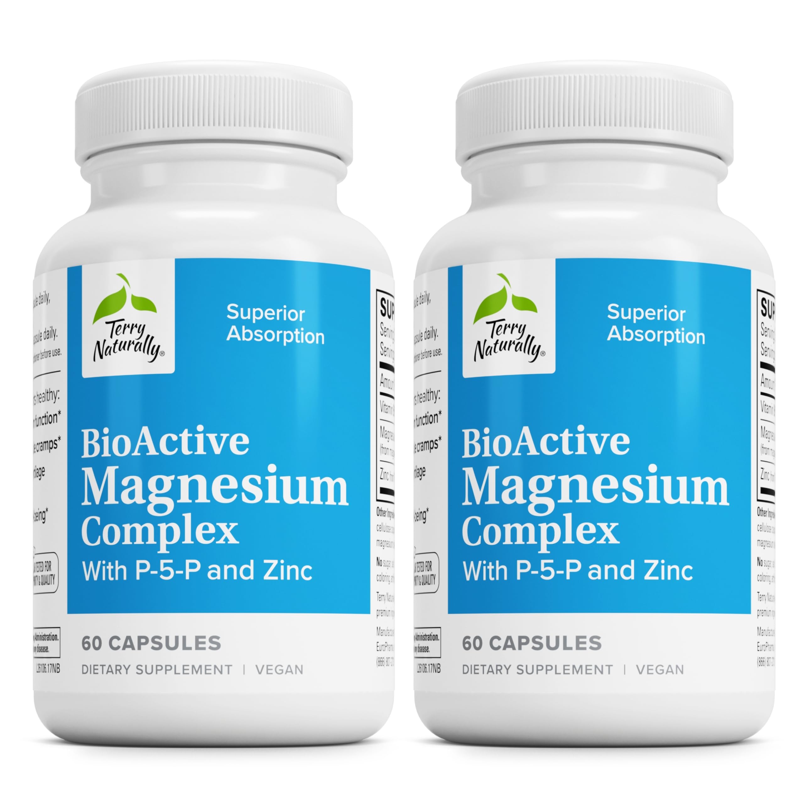 Terry Naturally BioActive Magnesium Complex bottle and capsules