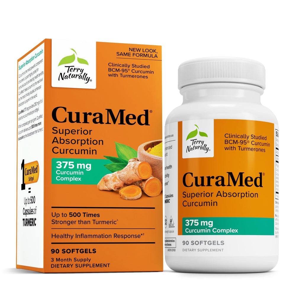 Front view of Terry Naturally CuraMed 375mg bottle