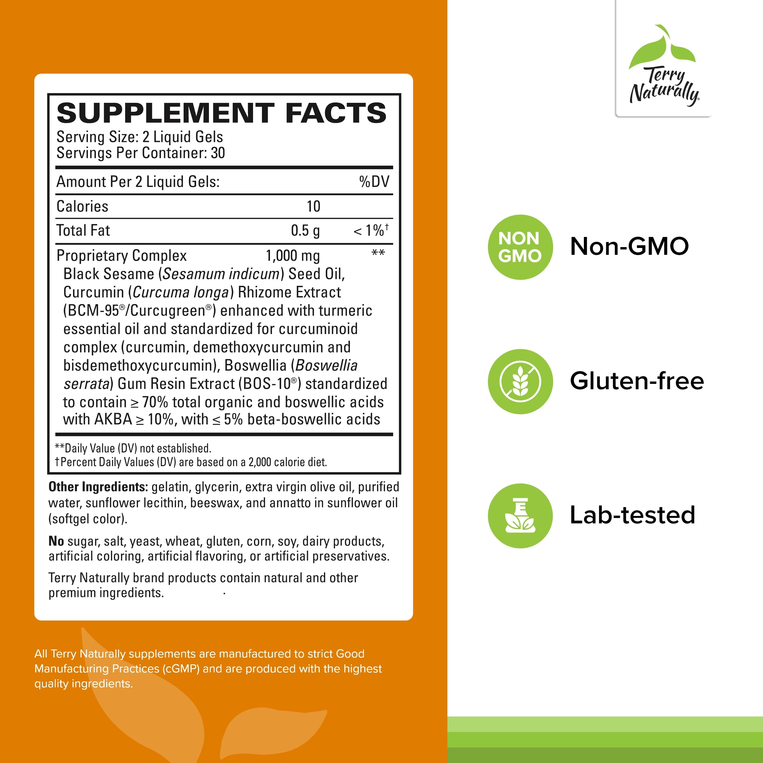 Close-up of BCM-95 curcumin and BOS-10 boswellia ingredients