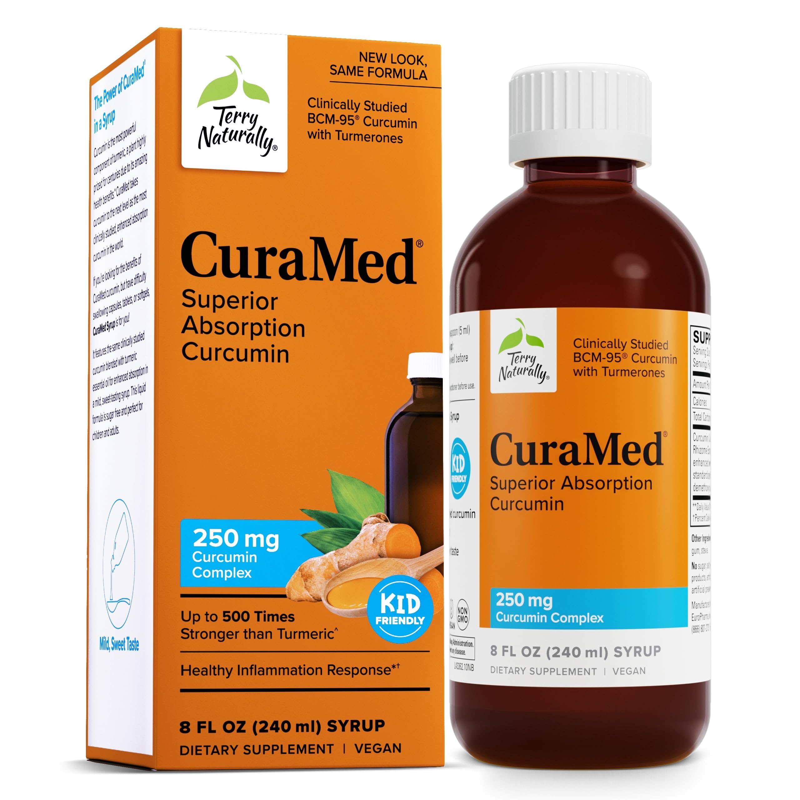 Front view of Terry Naturally CuraMed Syrup bottle (8 fl oz)