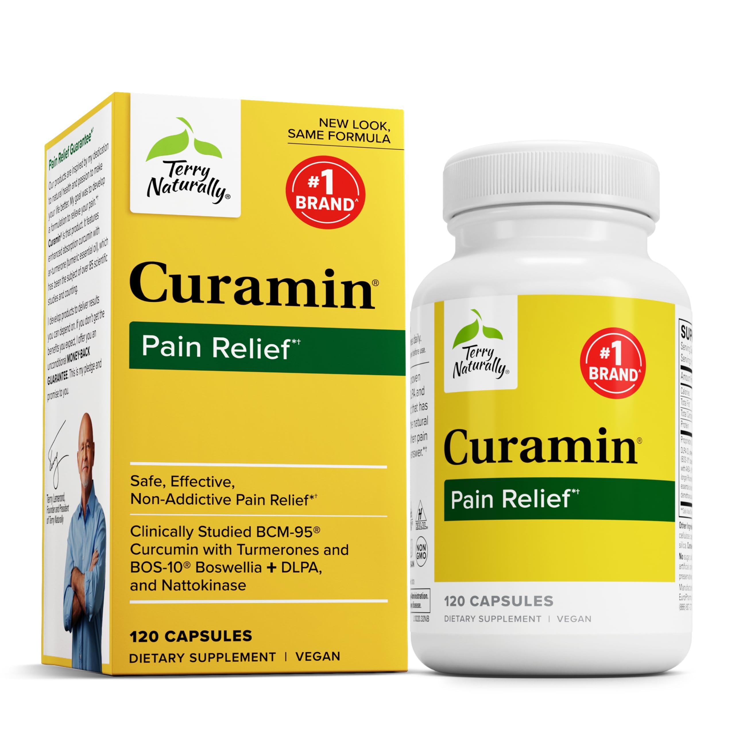 Front view of Terry Naturally Curamin 120 capsules