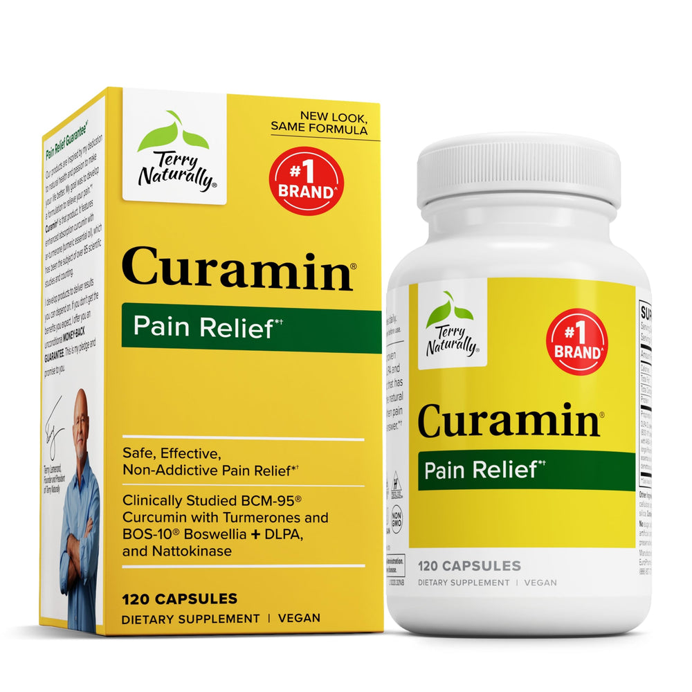 Front view of Terry Naturally Curamin 120 capsules