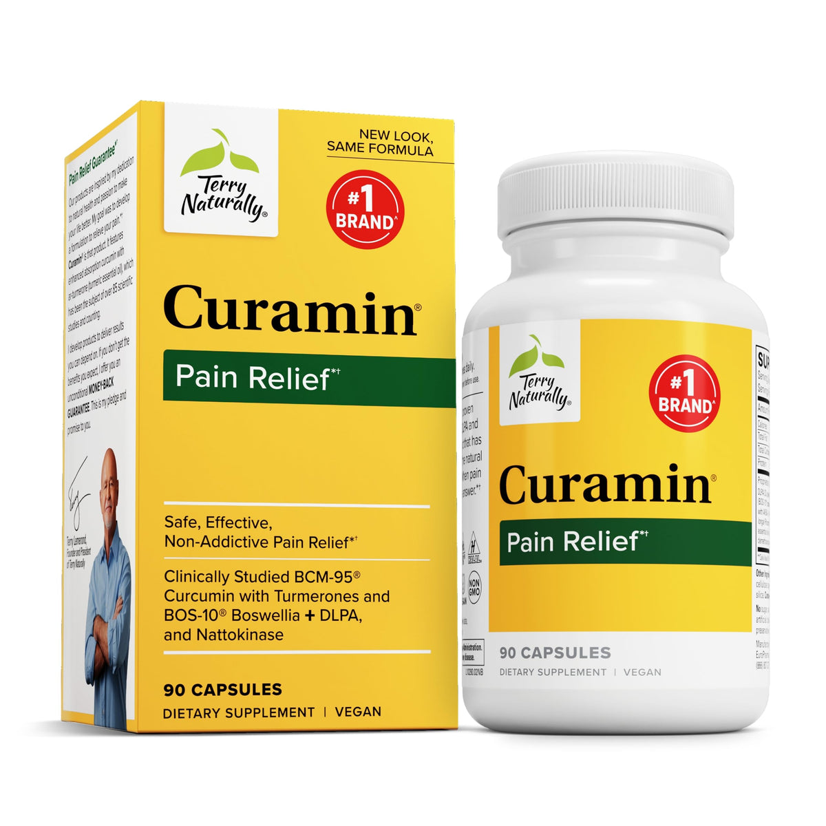 Terry Naturally Curamin bottle and 60-capsule packaging