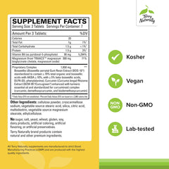 Close-up of DLPA and Boswellia blend label on Curamin Headache