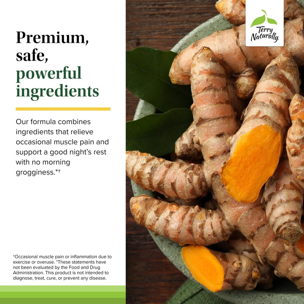 Non-GMO label on Terry Naturally Curamin Nighttime bottle