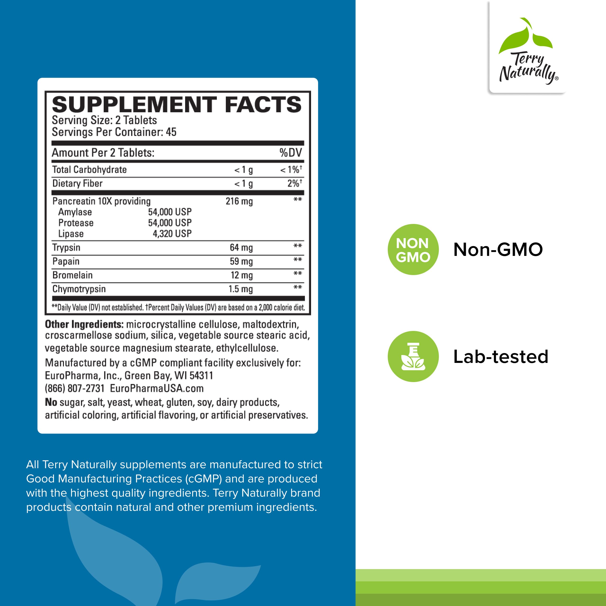 Undiluted 10x pancreatic enzymes for digestive health