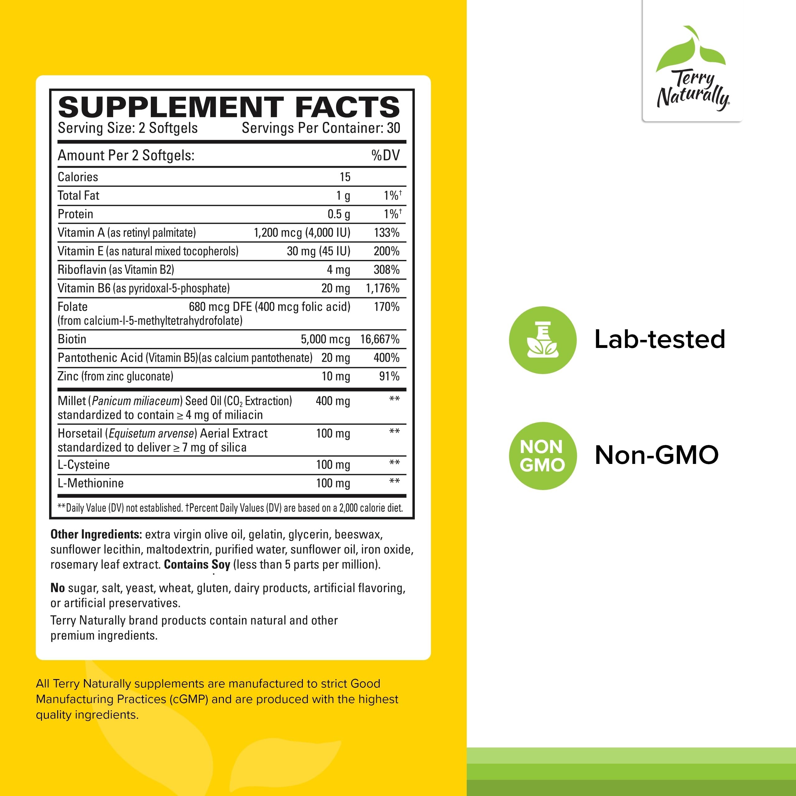 Close-up of Biotin and Folic Acid ingredients