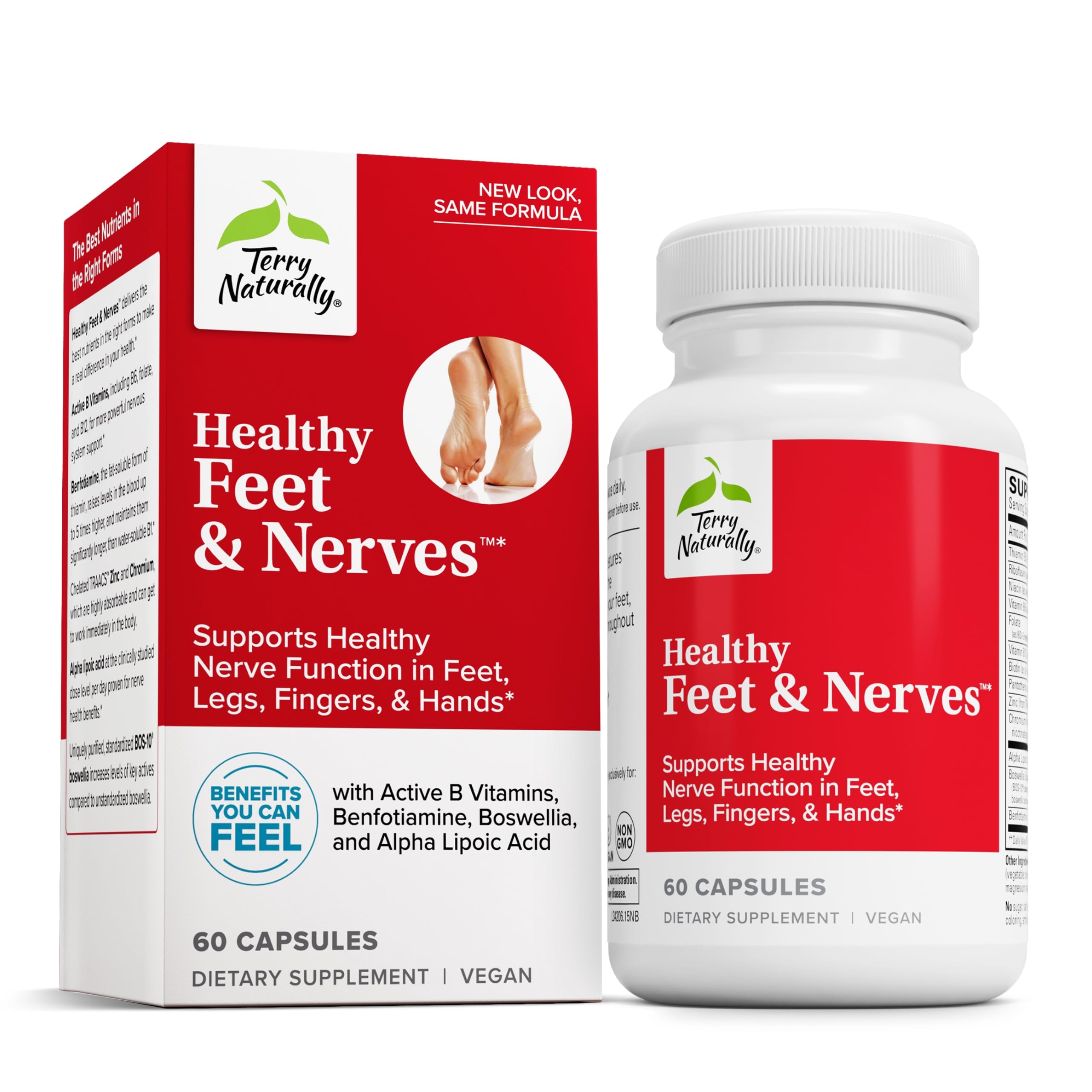 Front view of Terry Naturally Healthy Feet & Nerves bottle