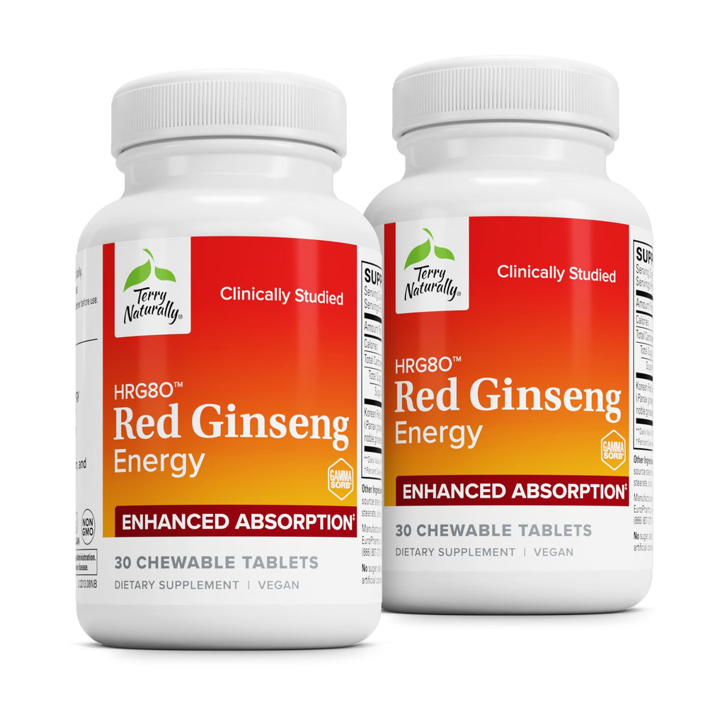 Terry Naturally HRG80 Red Ginseng Energy bottle label – front view
