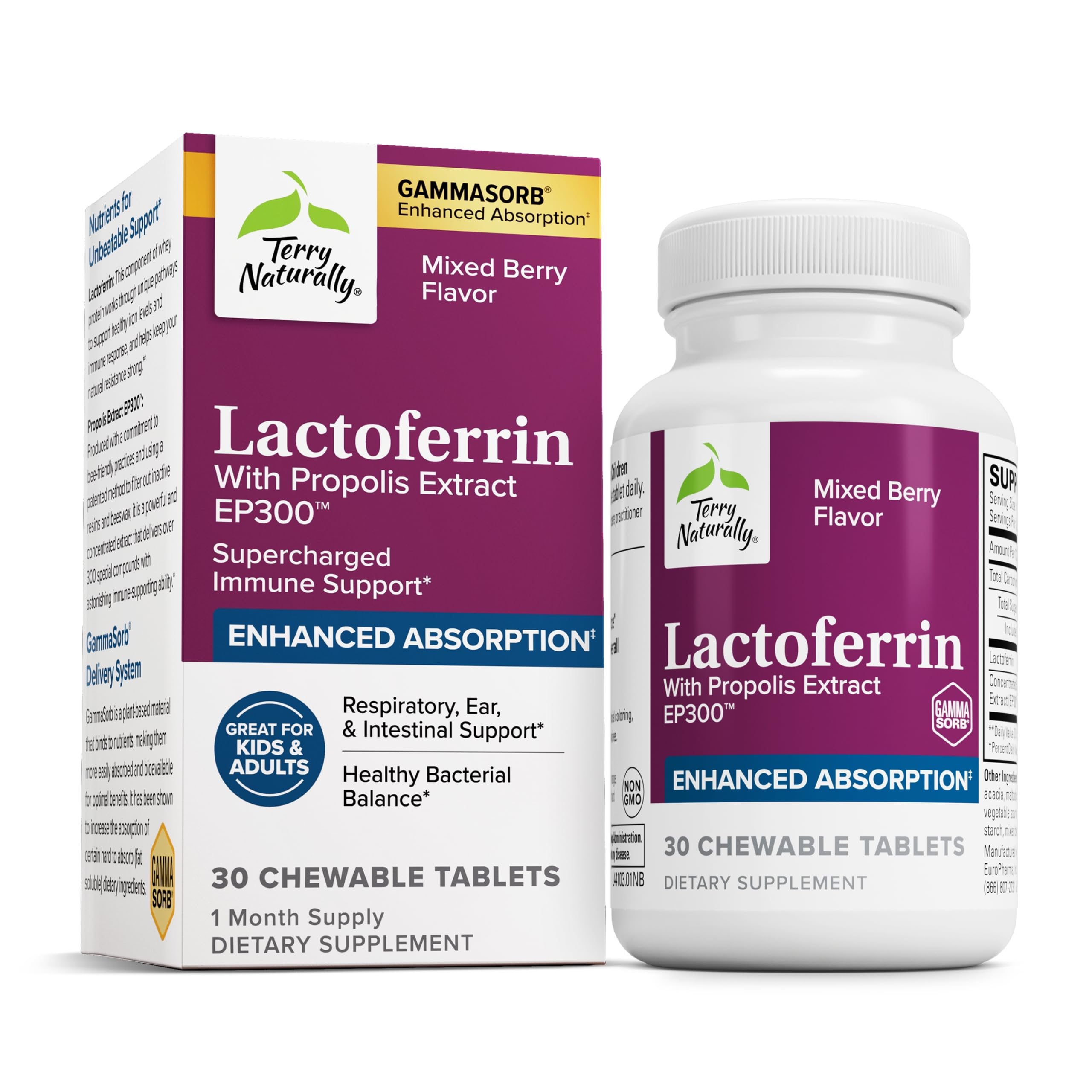 Terry Naturally Lactoferrin with Propolis EP300 – 30 tablets