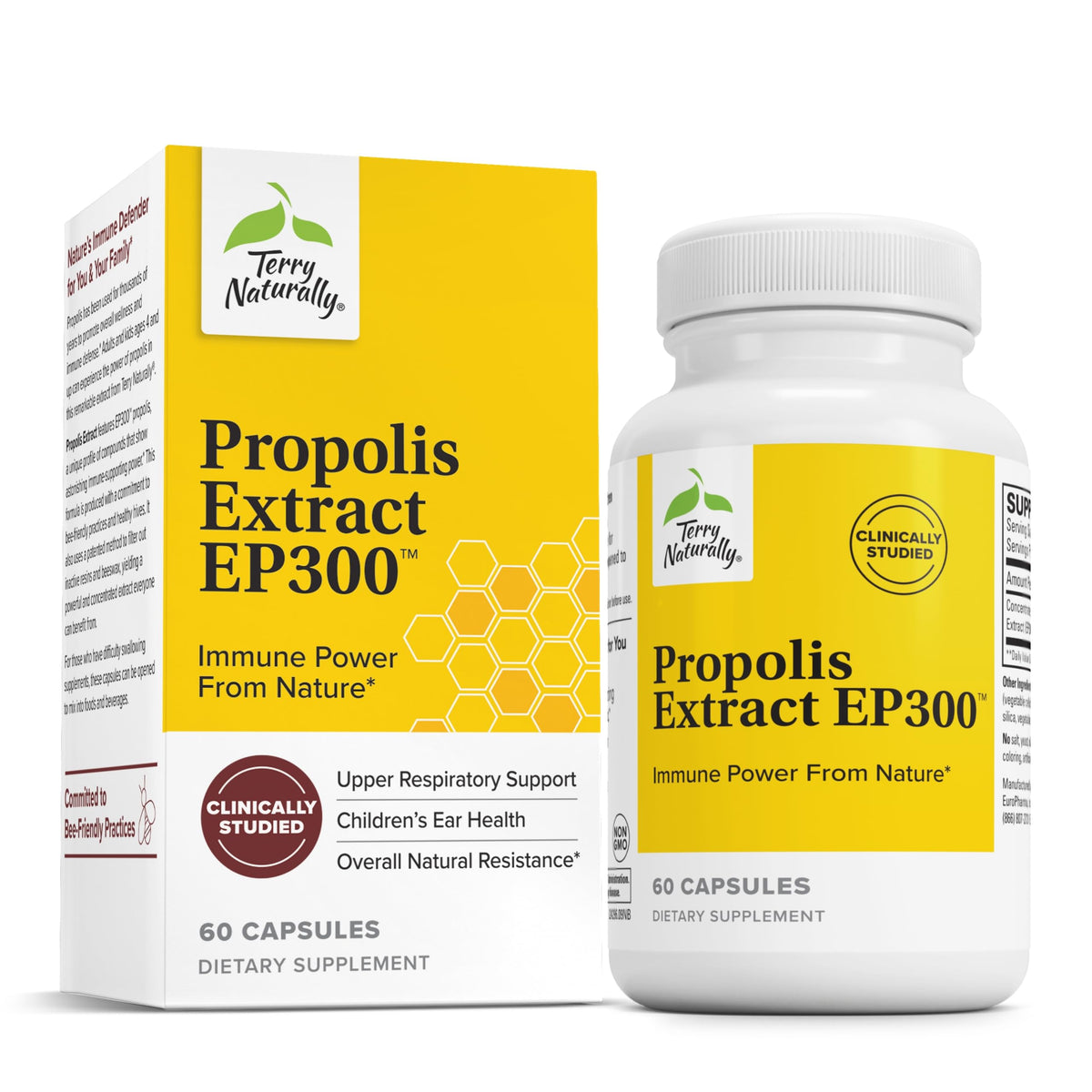 Bottle of Terry Naturally Propolis EP300 60 capsules