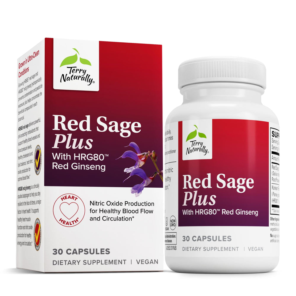 Terry Naturally Red Sage Plus bottle with HRG80 Red Ginseng
