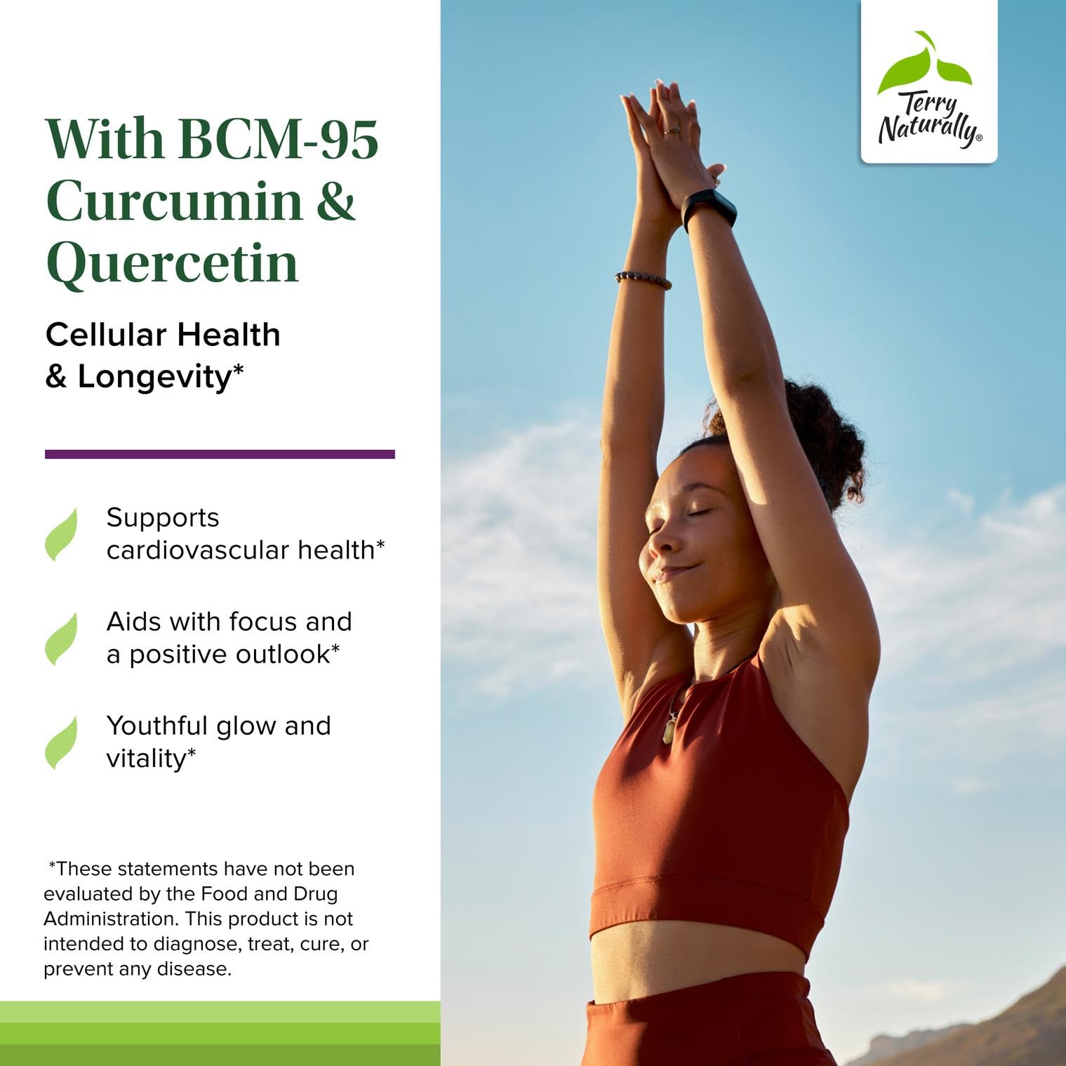 Graphic showing curcumin and quercetin alongside resveratrol
