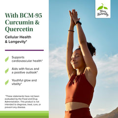 Graphic showing curcumin and quercetin alongside resveratrol