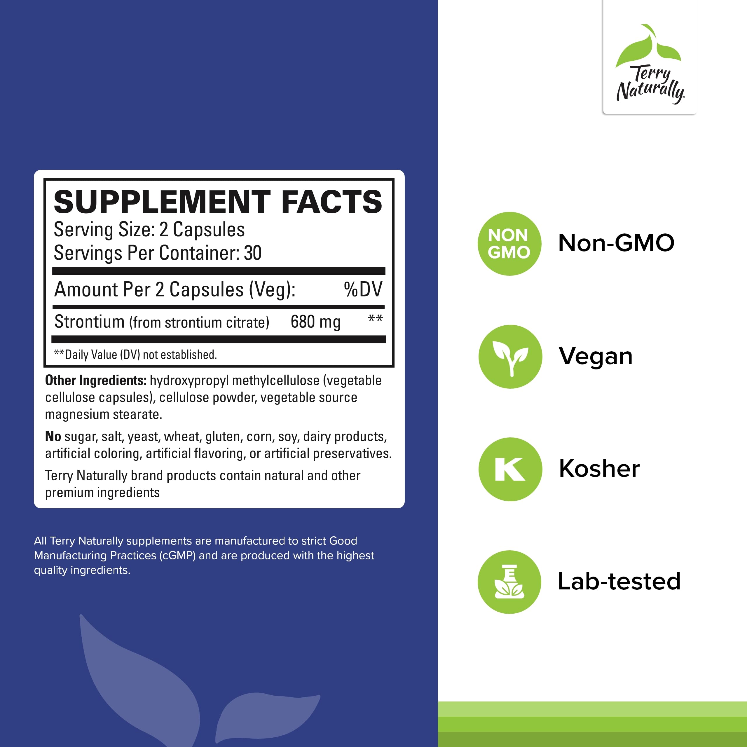 Close-up of strontium citrate absorption concept