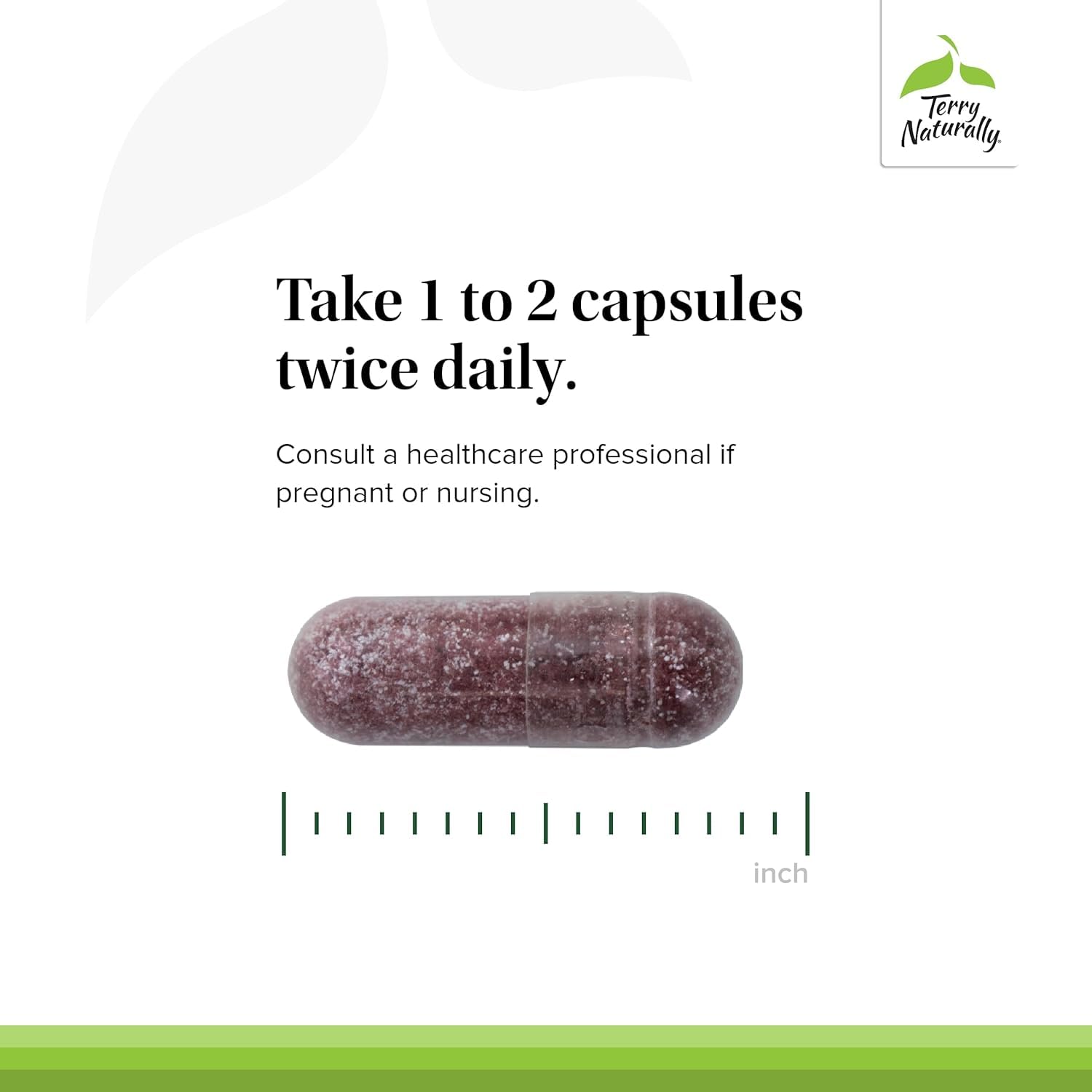 Supplement bottle displaying 120 capsules