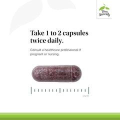Supplement bottle displaying 120 capsules