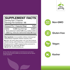 Bottle label showing 12.5 mg iodine per capsule