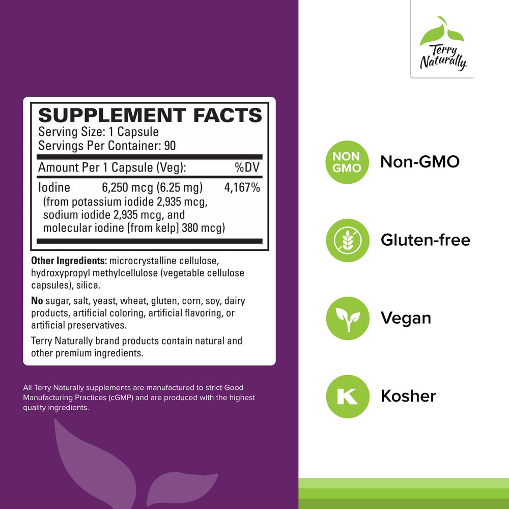 Close-up of Tri-Iodine bottle label highlighting iodine forms