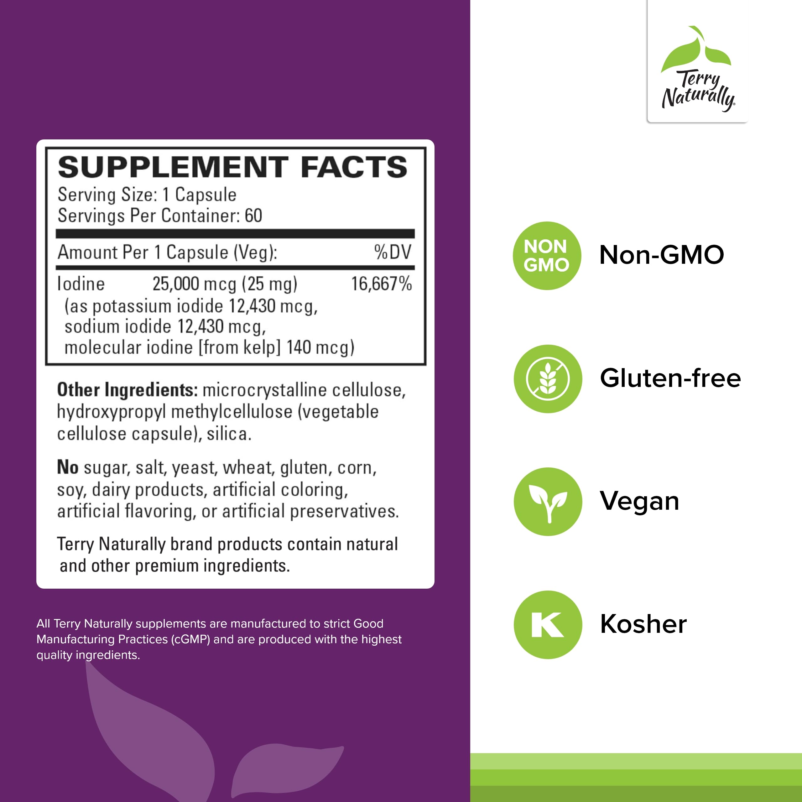 Terry Naturally Tri-Iodine capsules for convenient daily hormone support.