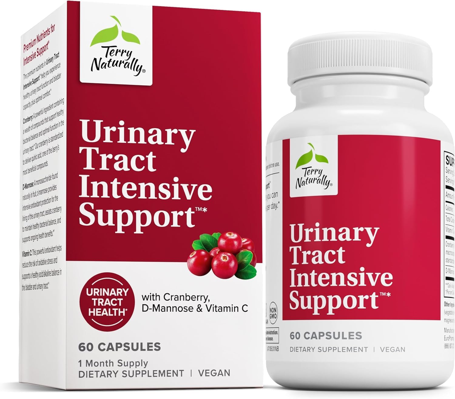 Bottle of Terry Naturally Urinary Tract Intensive Support 60 capsules