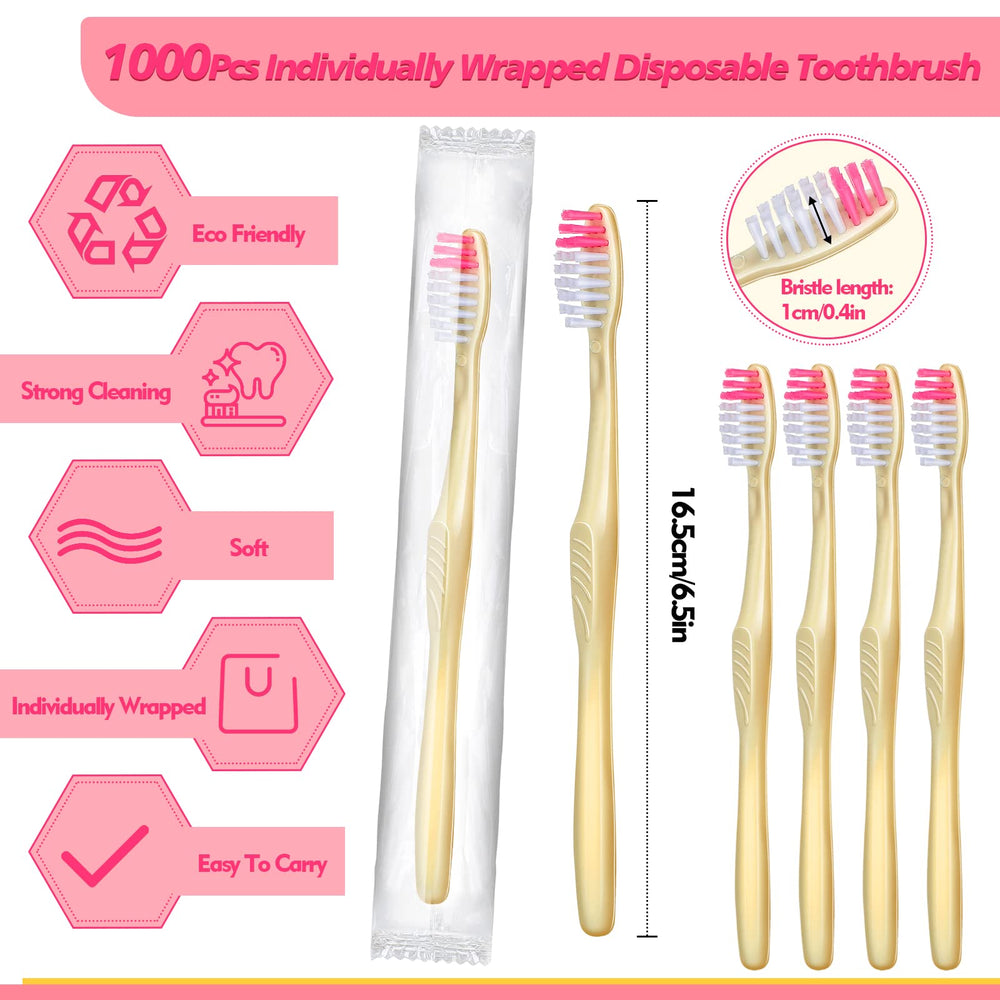 Individually wrapped disposable toothbrushes for travel