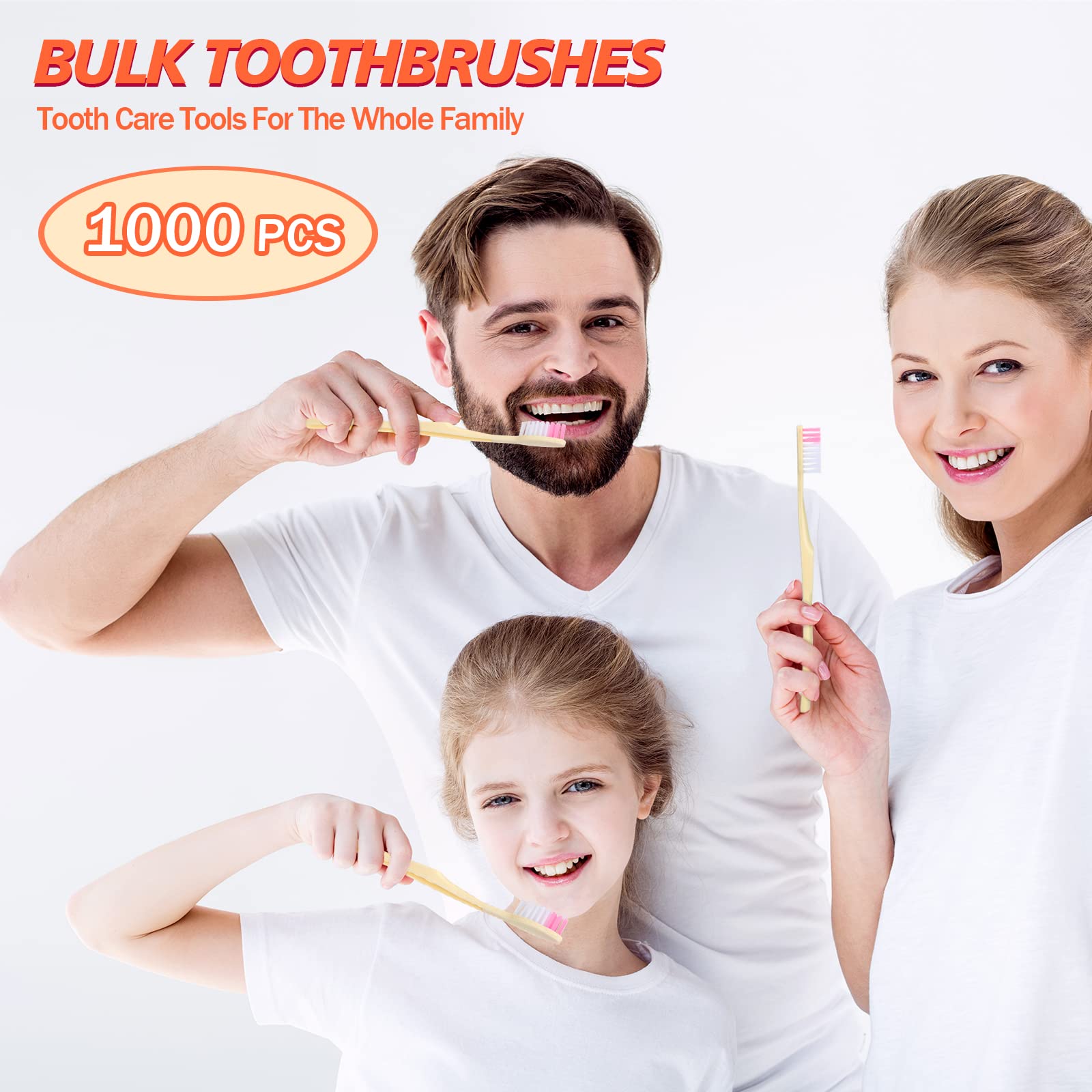 1000 disposable toothbrushes packed for bulk order