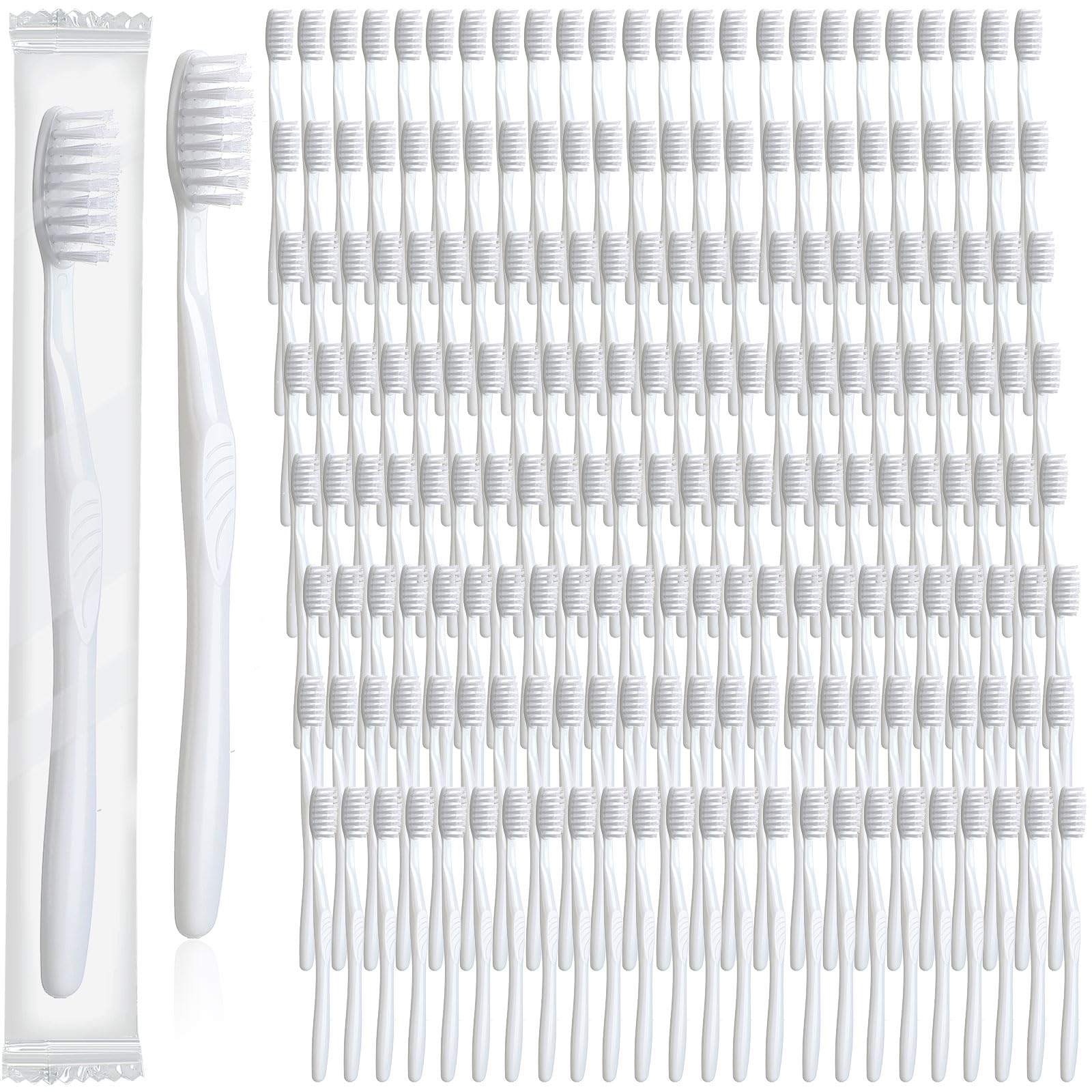Bulk pack of Tessco disposable toothbrushes with soft bristles, individually wrapped