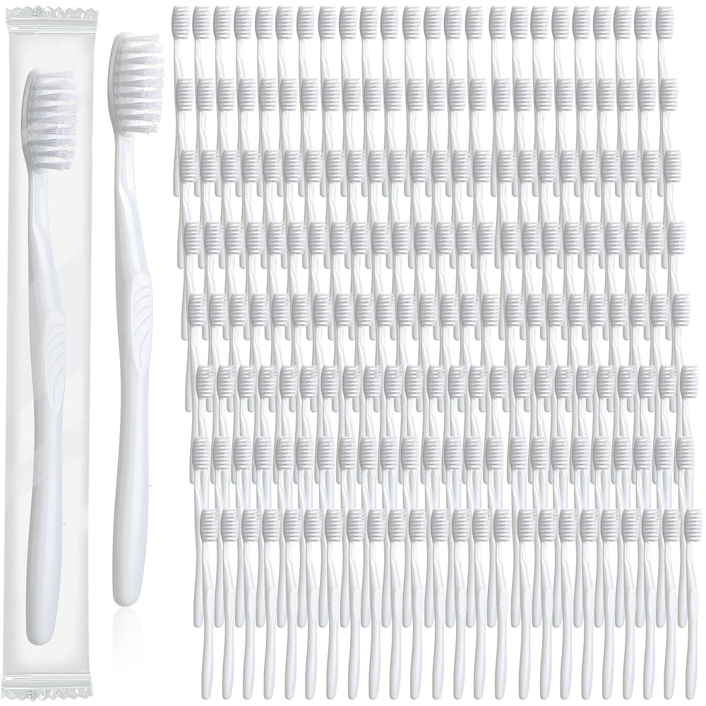 Bulk pack of Tessco disposable toothbrushes with soft bristles, individually wrapped