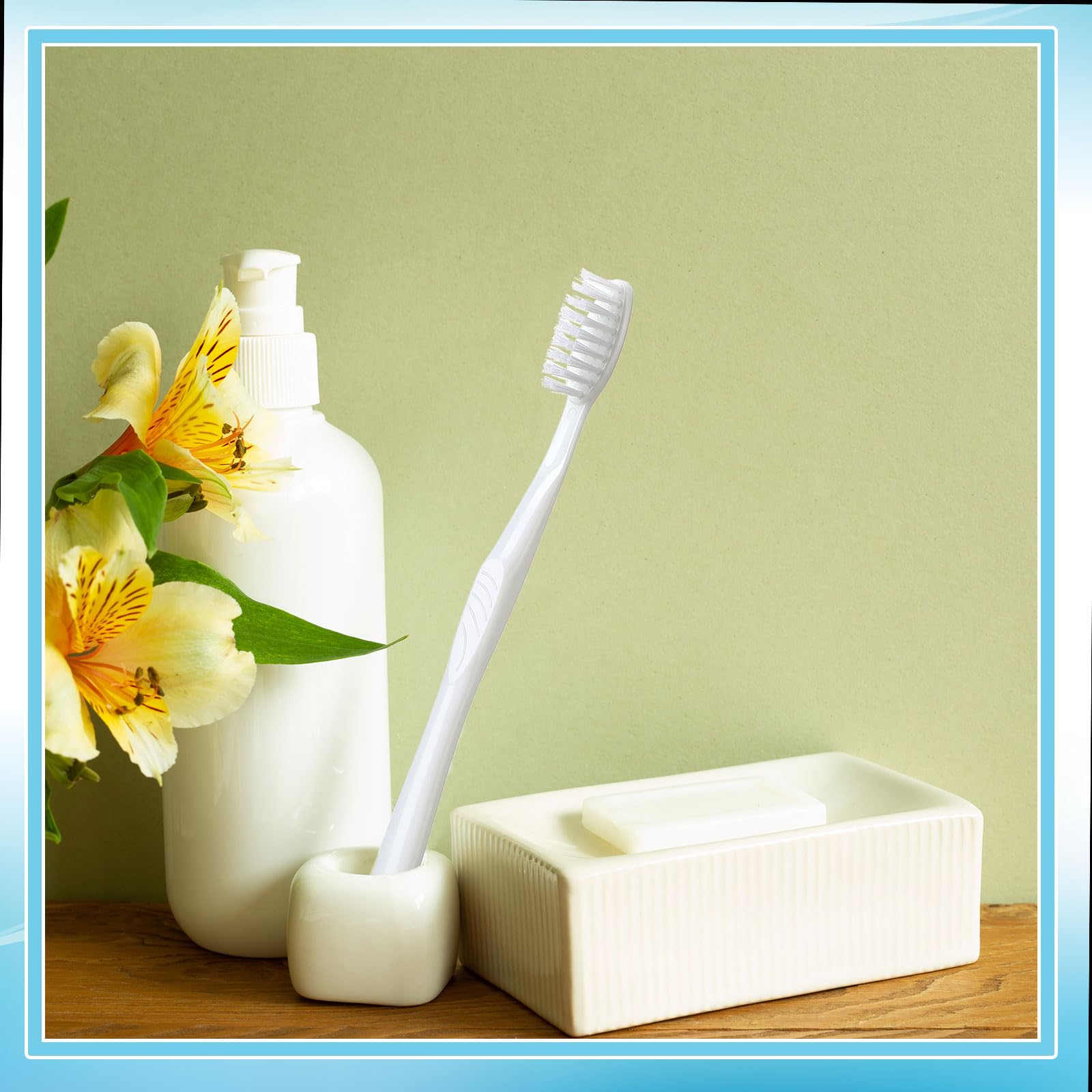 Lightweight Tessco disposable toothbrush with easy-to-hold plastic handle