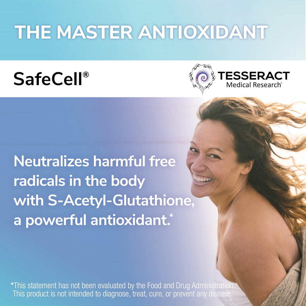 Product label highlighting S-Acetyl-Glutathione 300mg