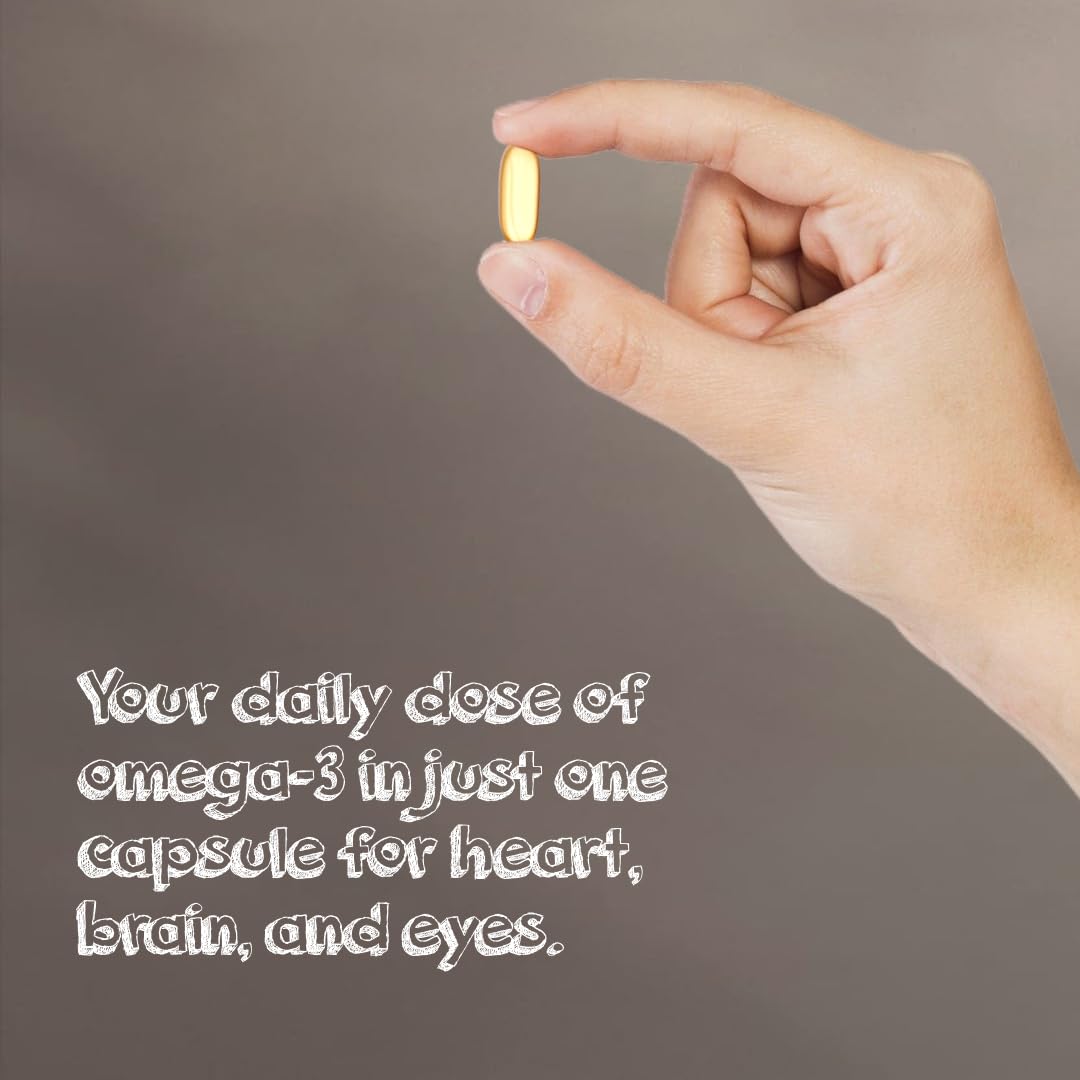 Close-up of algae-derived DHA and EPA capsules