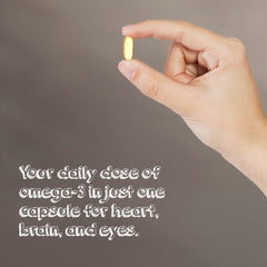 Close-up of algae-derived DHA and EPA capsules