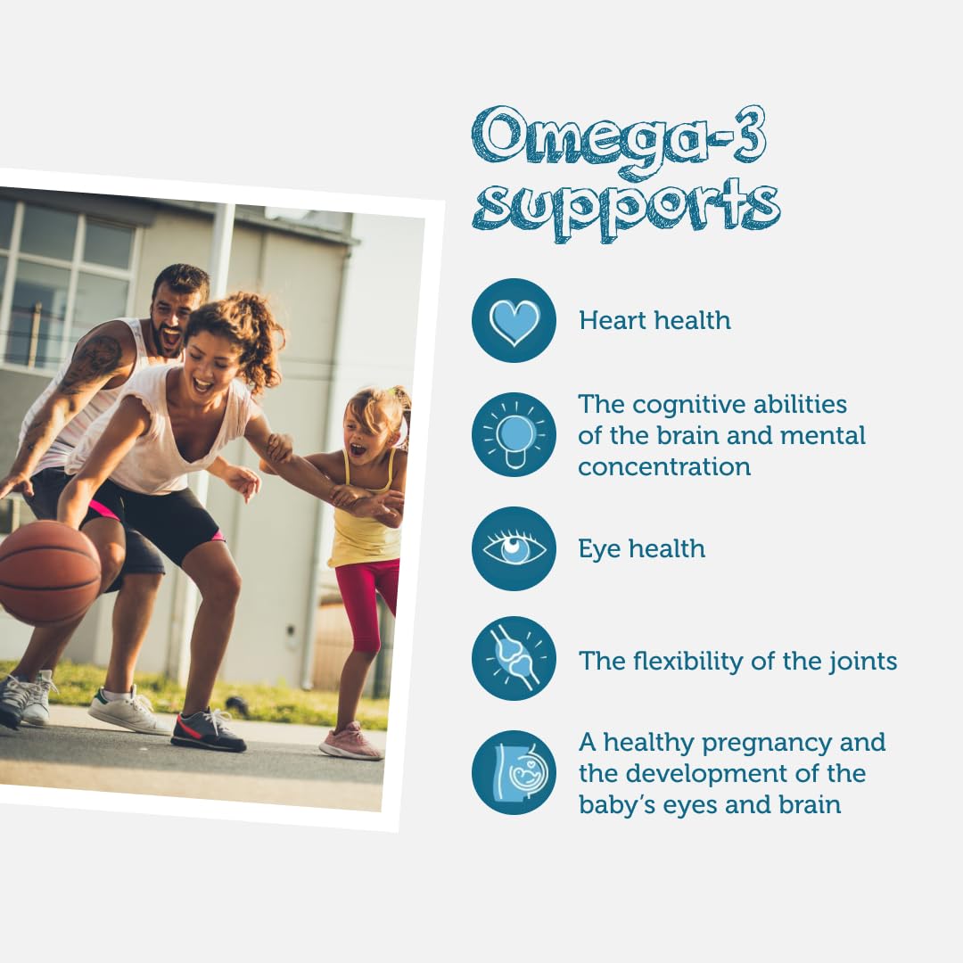 Nutrition info showing DHA 325mg and EPA 150mg per serving