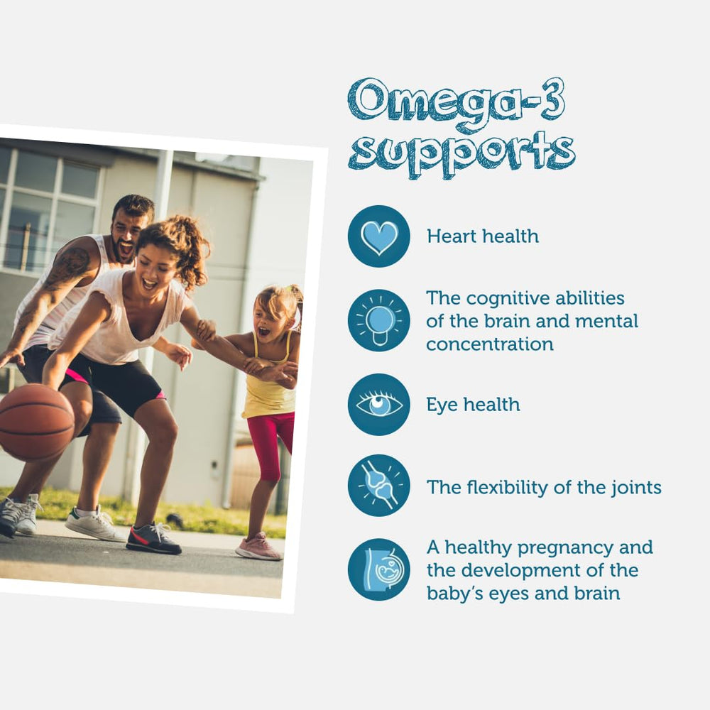 Nutrition info showing DHA 325mg and EPA 150mg per serving