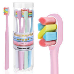 Six-pack of Tetragonal Tree Extra Soft Toothbrushes in assorted colors