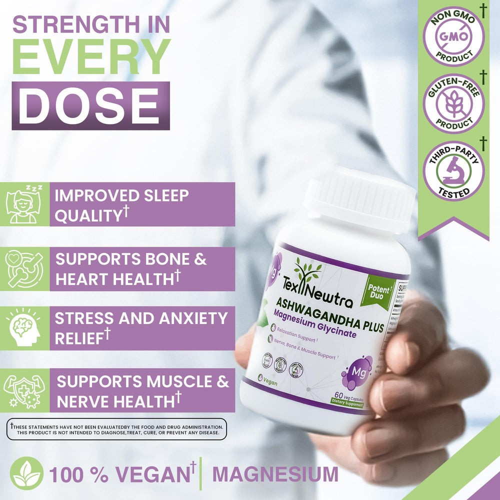 Magnesium Glycinate 110mg per serving highlighted on label