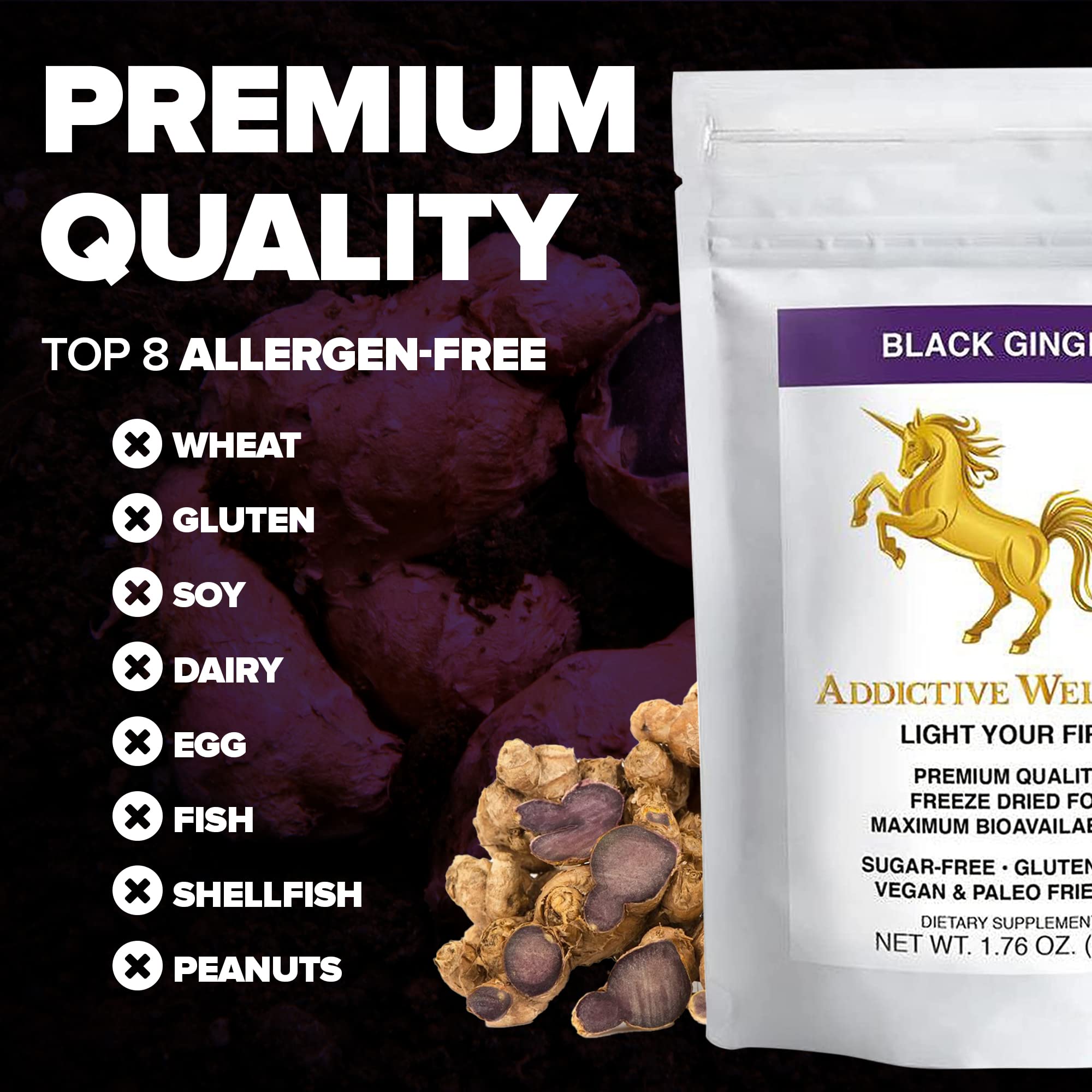 Natural Thai Black Ginger root