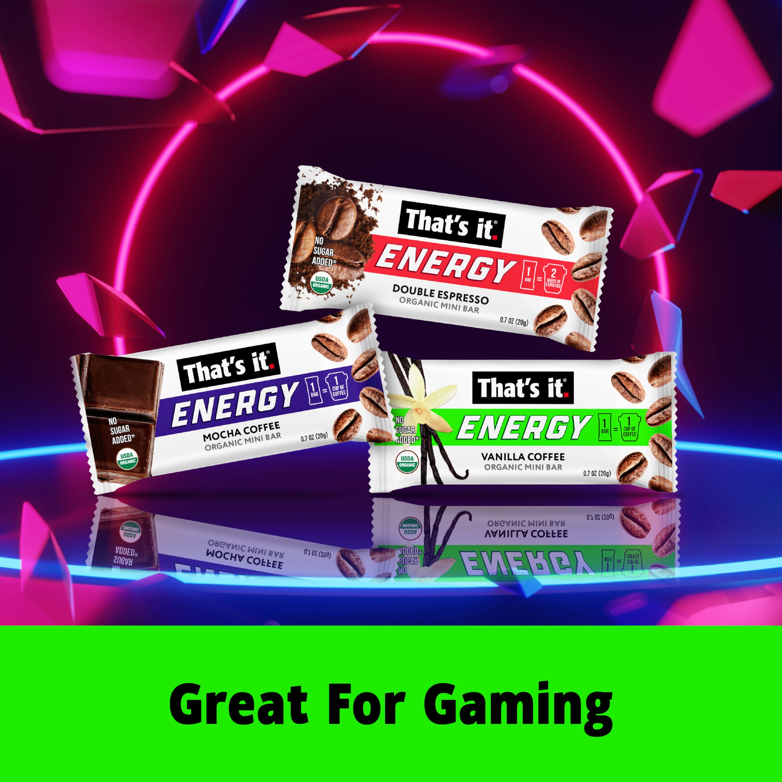 That's it Mocha energy bar close-up highlights aromatic coffee flavor.